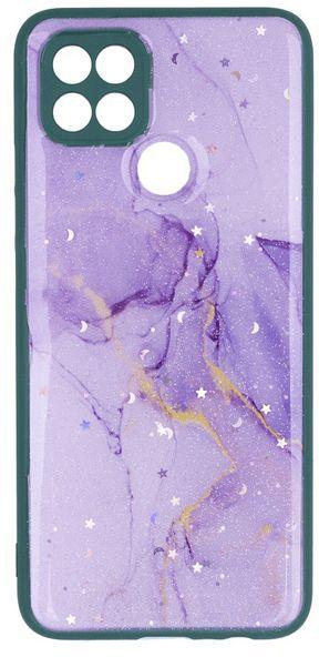 Oppo A15-A15S - Silicone Cover, Hard Edges And Colorful Back With Stars And Glitter