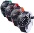 SHIWEIBAO A1453 Unisex Quartz Watch Contrast Color Rubber Band with Sub-dial-Orange