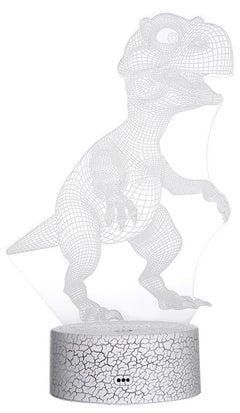 مصباح ليلي بإضاءة LED على شكل ديناصور ثلاثي الأبعاد أبيض 21.50x5.30x15سم