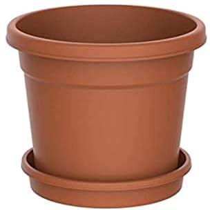 Cosmoplast 8 Inch Round Flower Pot for Plants - Terracotta