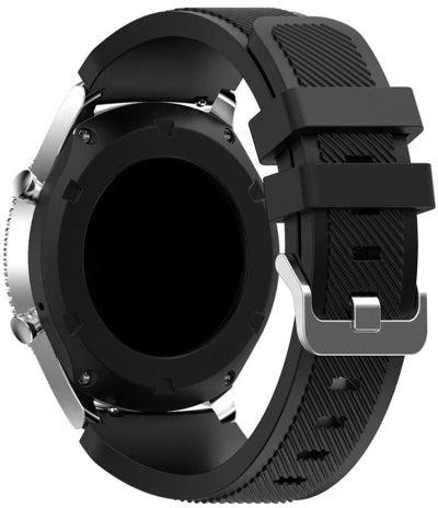 Sport Series Silicone Smartwatch Strap Band For Huawei Watch GT1/Huawei Watch GT2 46mm/Galaxy S4 46mm/Samsung Active2 44mm/Honor Magic2 46mm Black