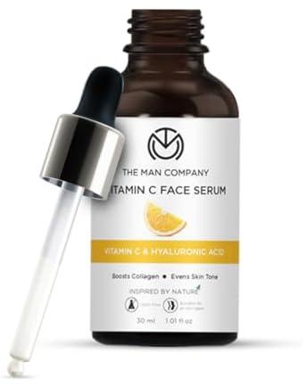The Man Company 40% Vitamin C Face Serum With Hyaluronic Acid | Boosts Collagen | Glowing & Brightening Skin | Soft, Smooth & Supple | All Skin Types -30ml