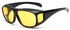 نظارات شمسية عالية الدقة مضادة للوهج - عدسات مستقطبة نحاسية وصفراء ملونة للقيادة الليلية مع حامل مشبك للسيارة - نايت فيزور , للكبار من الجنسين