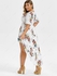 Plus Size Floral Print Bell Sleeve High Low Maxi Dress - 3x | Us 22-24