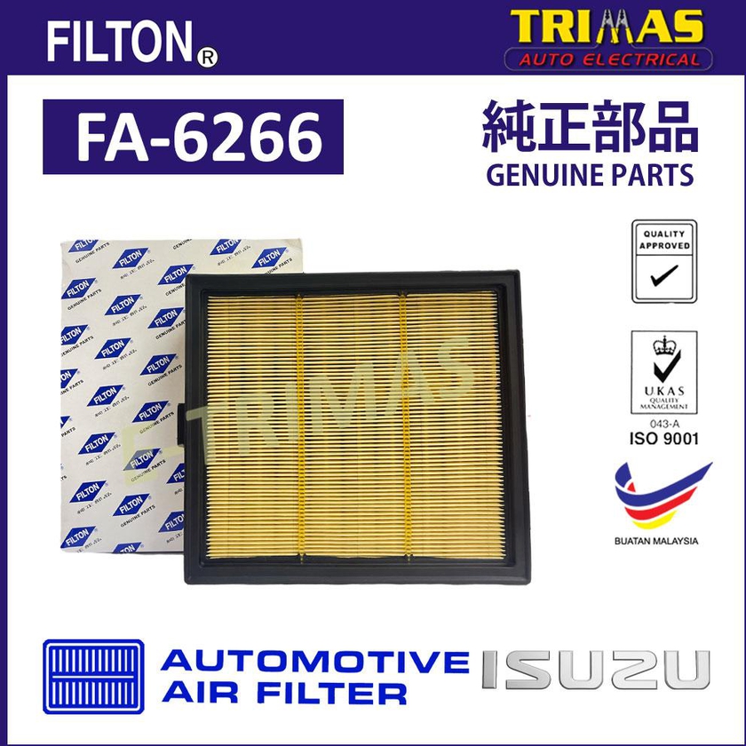 FILTON Air Filter Isuzu D-Max DMax 2.5 4JK1 2012-2018 FA-6266 8-98140266-0