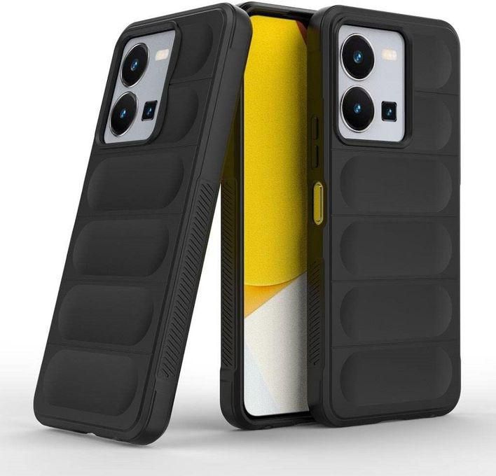 Case For Vivo Y22 4G / Vivo Y22s 4G , - Brushed Dual Protection Shockproof Heavy Duty Cover - Black