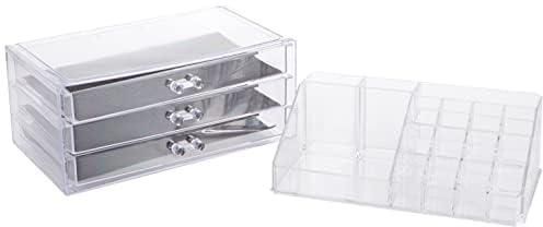 Clear Acrylic Cosmetic Organizer Makeup Holder Display Jewelry Storage Case 4 Drawer For Lipstick Liner Brush Holder-mzp00003