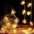شريط اضاءة رمضان خيالي، 6.56 قدم 10 مصابيح LED، كلمة عيد وقمر ونجوم وفانوس،يعمل بالبطارية لتزيين المنزل والاماكن الخارجية، لوازم الحفلات، أبيض،،