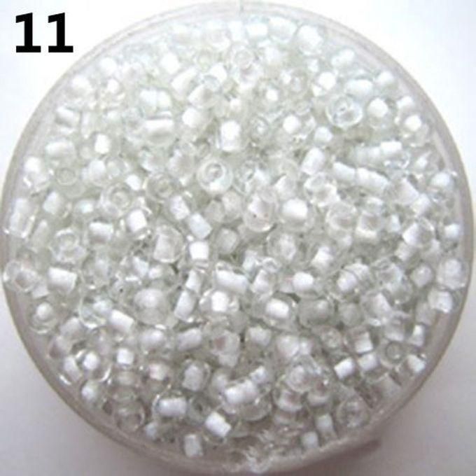 Generic 500Pcs 2mm Round Glass Seed Beads For DIY Bracelet-White
