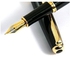 Generic Baoer Black Classic Ciger Golden Ring Fountain Pen Stylish With Push In Style Ink Converter