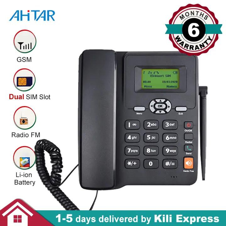 GSM Telephone Dual SIM Slot Wireless Desktop Corded Phone 6588 Extension Radio for Office Home Hotel