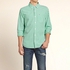 Hollister Green Cotton Shirt Neck Shirts For Men