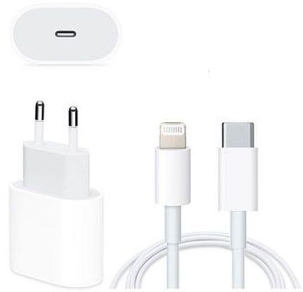 High Performance Charger 20W USB-C Power Adapter Lightning To USB-Cable - White