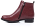 xo style Leather Ankle Boot - Burgundy