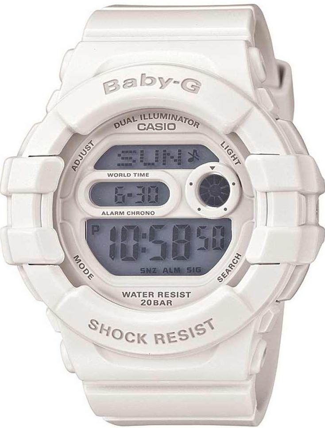 Women's Casio Baby G Gray Digital Dial White Resin  BGD140-7A