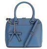Sak&co Women's Chic Leather Zip-around Structured Satchel Tote Bag Blue