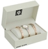Anne Klein Women's AK/2245RTST Crystal Accented Rose Gold-Tone and Silver-Tone Bangle Watch and Bracelet Set, Standard
