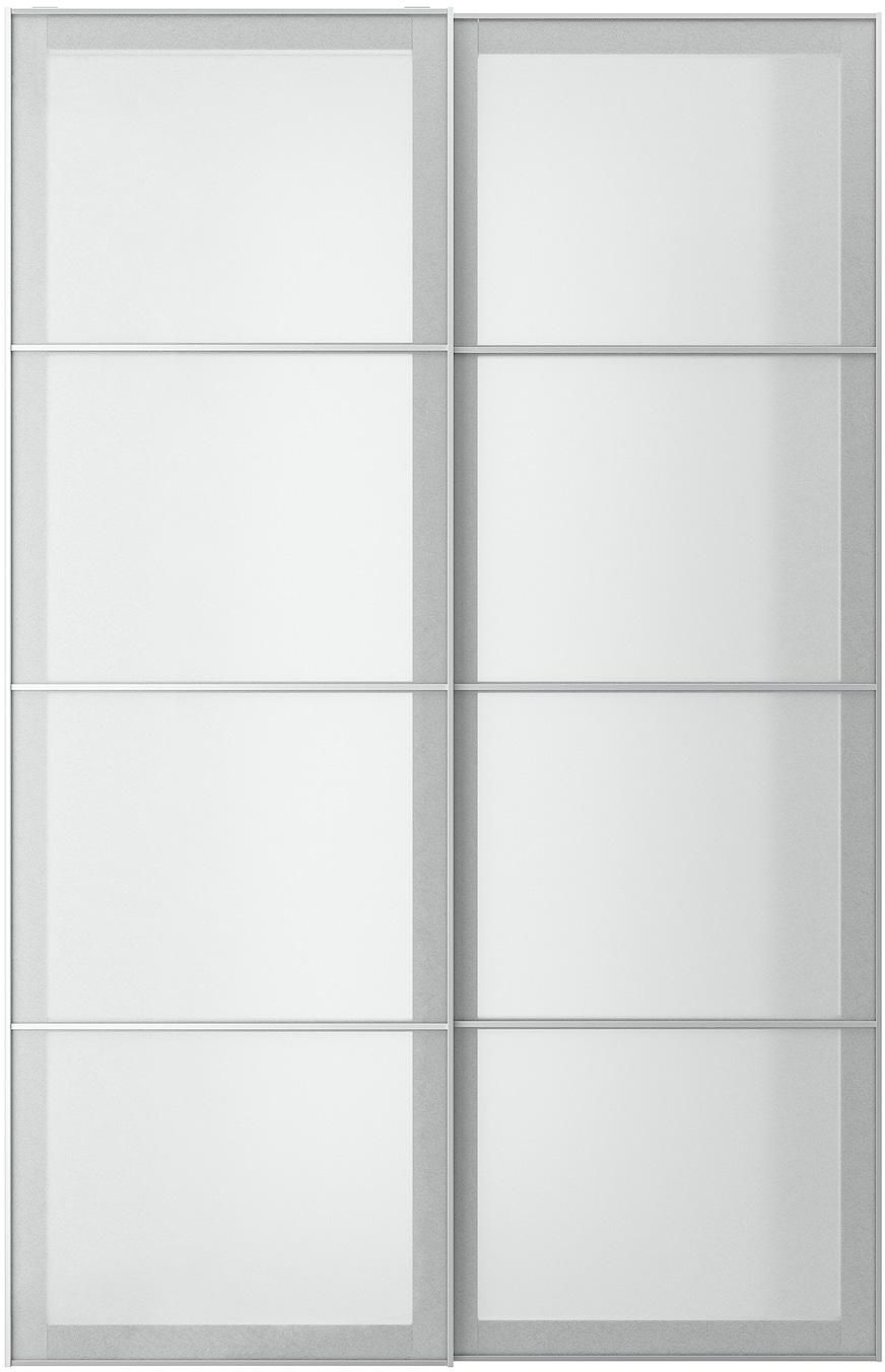 SVARTISDAL Pair of sliding doors - white paper effect 150x236 cm