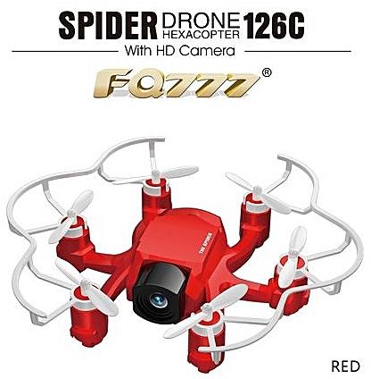 Generic FQ777 126C Mini Spider Drone 2.4G RC Hexacopter 6 Axis Gyro 3D Roll One Key Return Dual Mode 4CH With HD Camera-RED