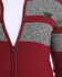 Xtep Knitted Zipped Sweater - Burgundy & Grey