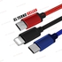 Charging Cable 3 In 1 From USB To (Type-C, Micro, IPhone) - Black, Blue, Red