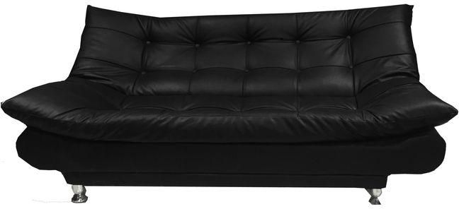 Maniera Leather Sofa Bed 3 In 1 Black, Black Leather Couch Sofa Bed Egypt