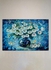 باقة زهور زرقاء وبيضاء لوحة ديكور جدار الفن لتزيين الحائط لوحة بطاقات ديكور المنزل لغرفة المعيشة وغرفة الرسم وغرفة المكتب وغرفة النوم 60 سم × 40 سم