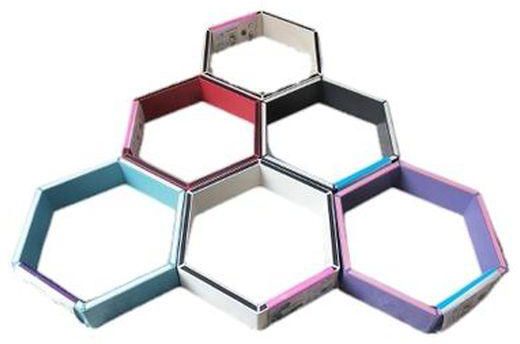 Plastic Decor Shelf Set (Hexagonal Shape) - 3 Pcs (Multi-Colour)