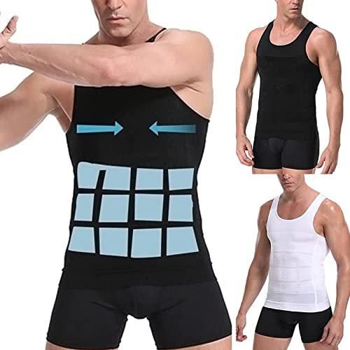 Two year warranty,men slimming body shaper waist trainer vest tummy control posture shirt back correction abdomen tank top shaperwearBlackS 689803