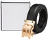 Excefore Men's Black Leather Ratchet Belt - Stylish Designer Belt for Casual Jeans (120 cm)