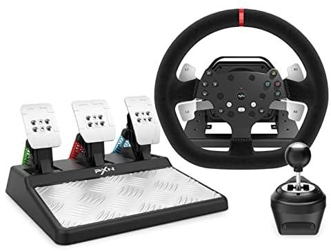 PXN Force Feedback PC Racing Wheel, 270/900 Degree V10 Driving Gaming Steering Wheel with 3 Pedals and 6+1 Shifter for Windows PC, PS4, Xbox One, Xbox Series X/S