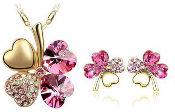 Quality Rhionstone Austrian CRYSTAL Pendant Necklace Earrings Set Fashion Jewelry set(MM00015)