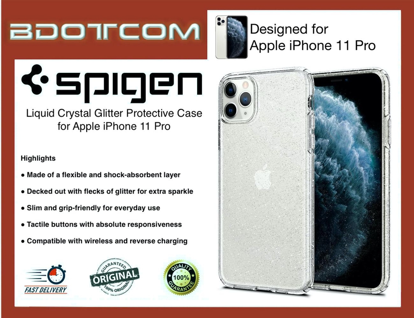 Spigen Liquid Crystal Glitter iPhone 11 Pro Case (Crystal Quartz)