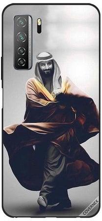 غطاء حماية واقٍ بطبعة محمد بن سلمان ماشياً لهاتف هواوي نوفا 7SE وP40 لايت بتقنية 5G متعدد الألوان