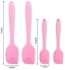 Pink Silicone Spatula Scraper Set with Hygienic Solid Coating