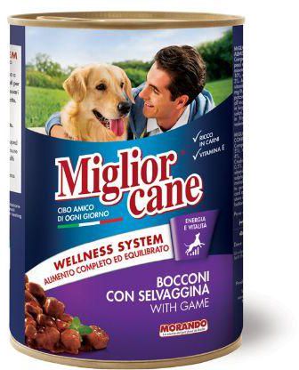 Migliorcane Adult Dog Food chunks with Game 405g