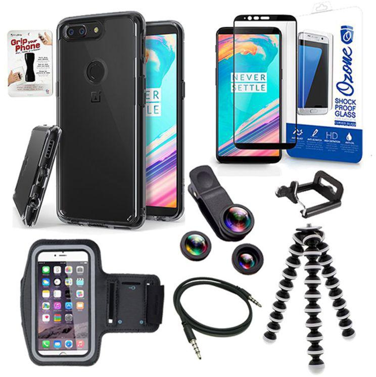 8-In-1 Mobile Accessory Set For OnePlus 5T Black