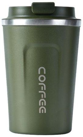 Stainless Steel Insulated Thermal Coffee Cup Green/Silver 15x7.50x9.40cm