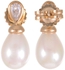 Majorica Women's Gold Plated with Pearl Earrings Push Back