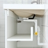 TÄNNFORSEN / RUTSJÖN Wash-stnd w doors/wash-basin/tap - white/black marble effect 82x49x76 cm