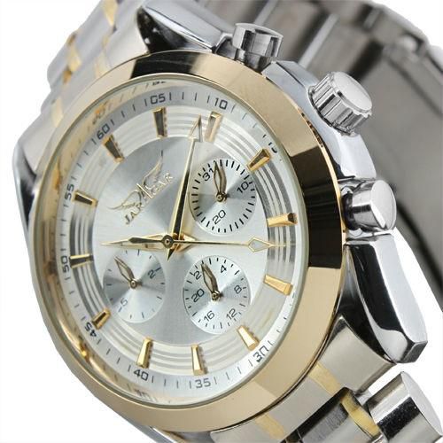 Jaragar Fashion Watches Auto Mechanical Analog Stainless Steel Wristwatch For Men