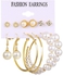 Fashion Fashionable Earrings With 6 Set With 3 Loops And 3 Studs.