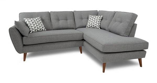 Zinc Left Hand Sectional Sofa - Grey