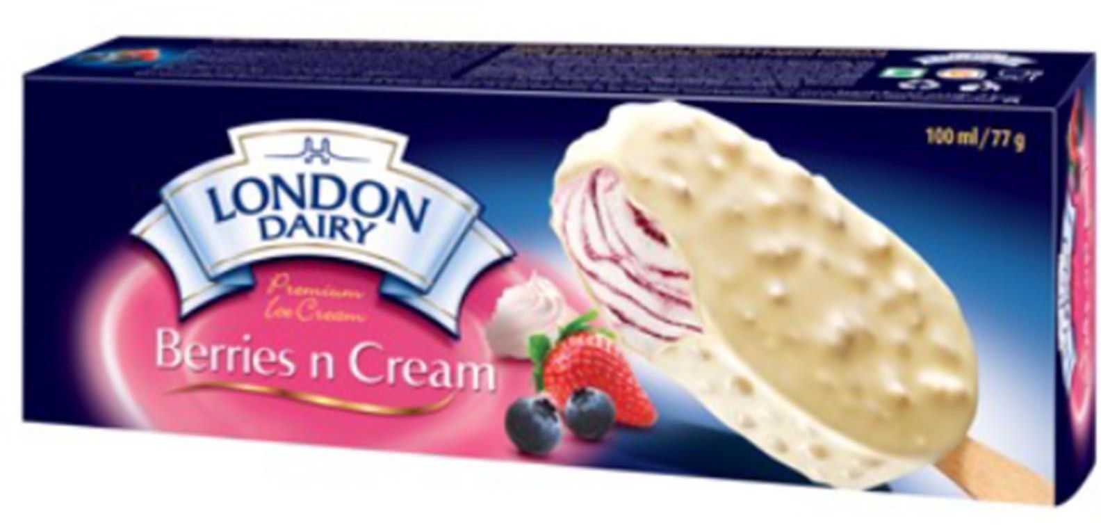 London Dairy Berries N Cream Ice Cream Stick 100ml