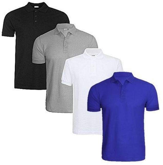 4 In 1smart T-Shirt Polo For Men-grey +royal Blue+black+white