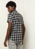 Checkered Pattern Regular Fit Short Sleeve Shirt Charcoal Grey/White