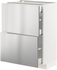 METOD / MAXIMERA Base cab with 2 fronts/3 drawers - white/Vårsta stainless steel 60x37 cm