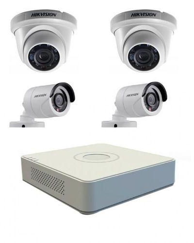Hikvision Turbo-HD 4 Channels 720P DVR + 2 Indoor Camera + 2 Outdoor Camera + Installation Accessories