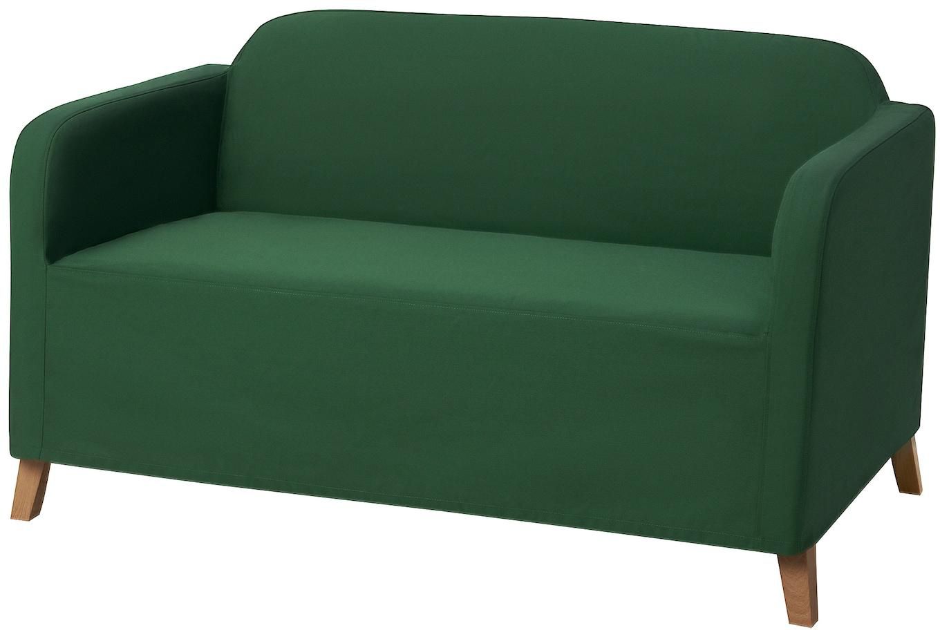 LINANÄS Sofa protector for 2-seat sofa - Vissle dark green
