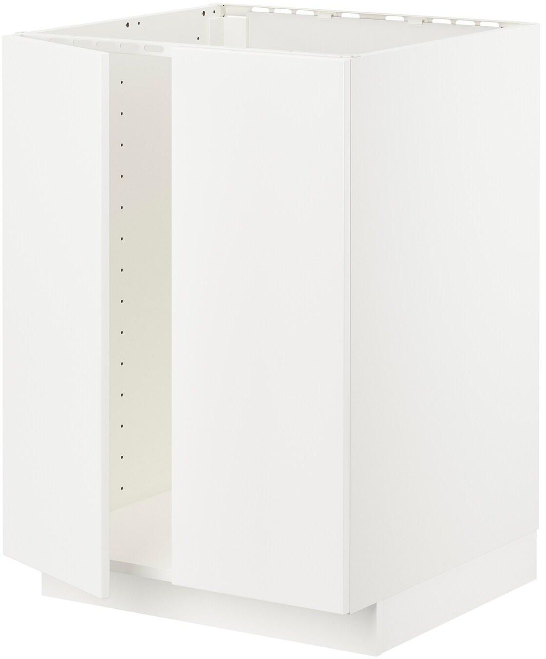 METOD Base cabinet for sink + 2 doors - white/Veddinge white 60x60 cm